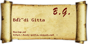 Bódi Gitta névjegykártya