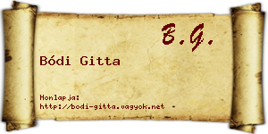 Bódi Gitta névjegykártya